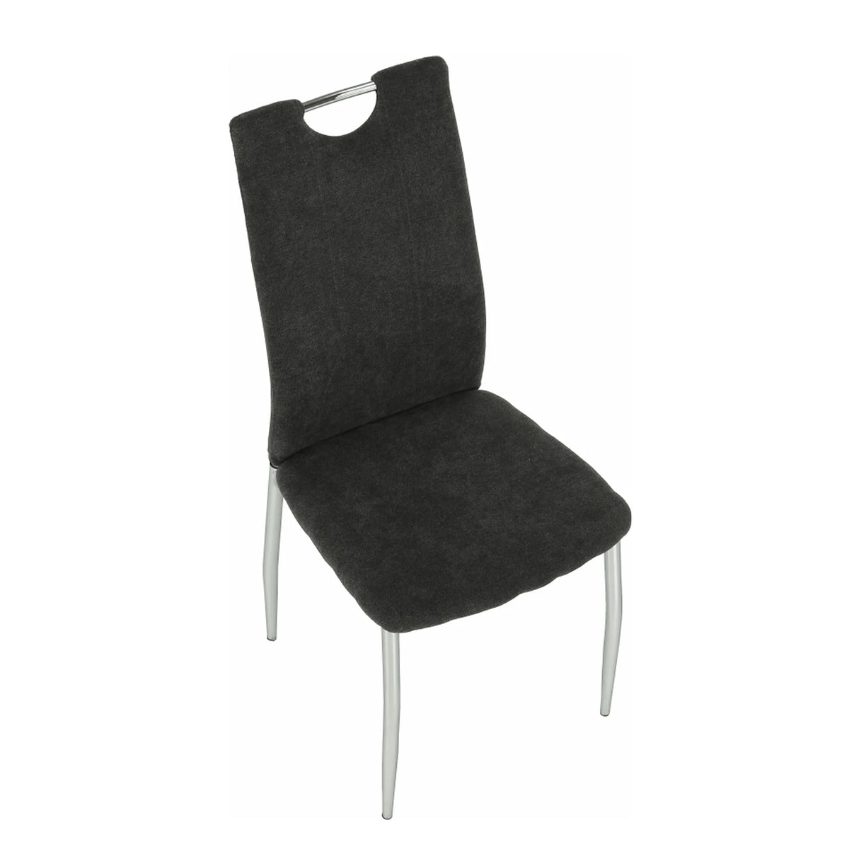 Scaun OLIVA NEW, gri maroniu/crom, textil/metal, 42x52x97 cm