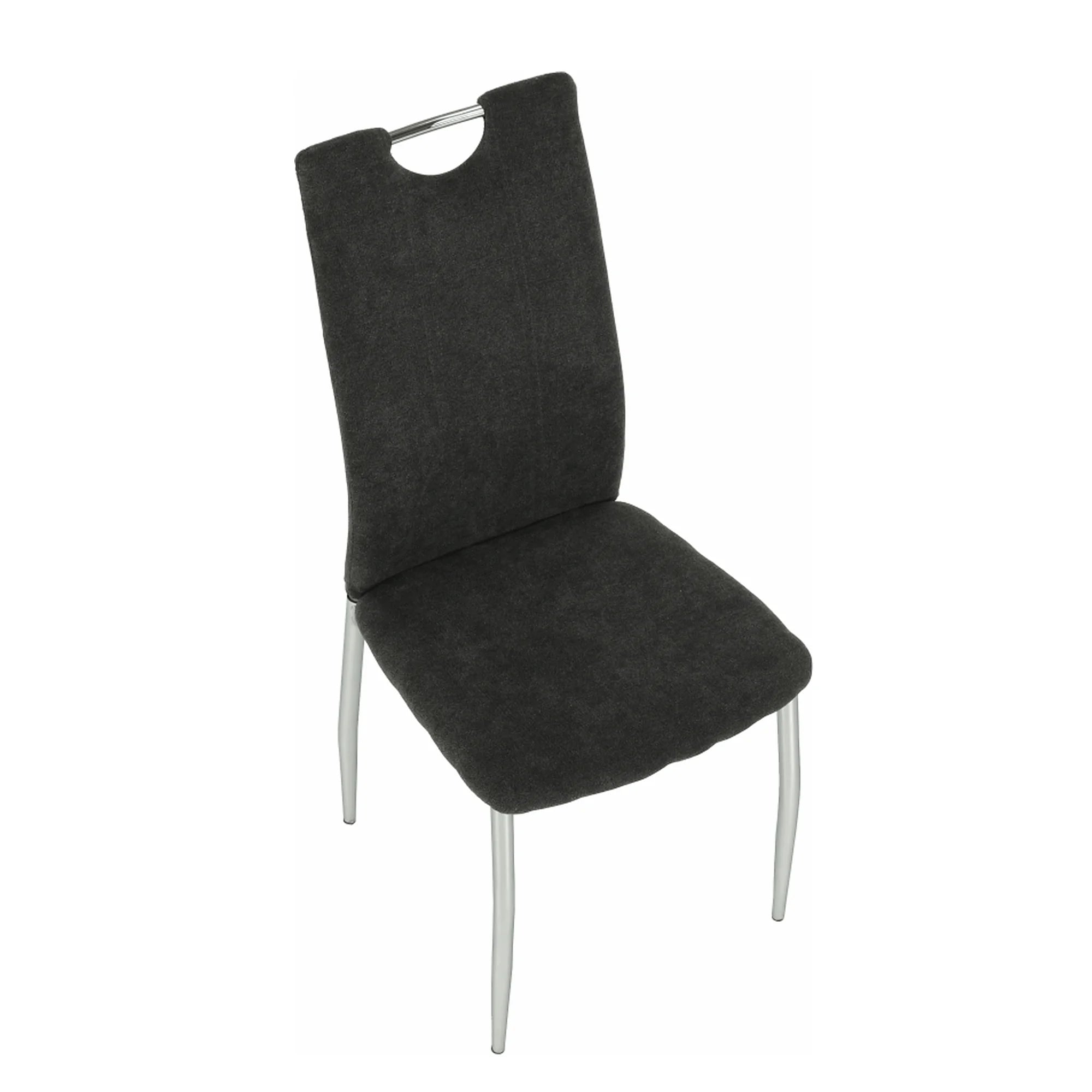Scaun OLIVA NEW, gri maroniu/crom, textil/metal, 42x52x97 cm
