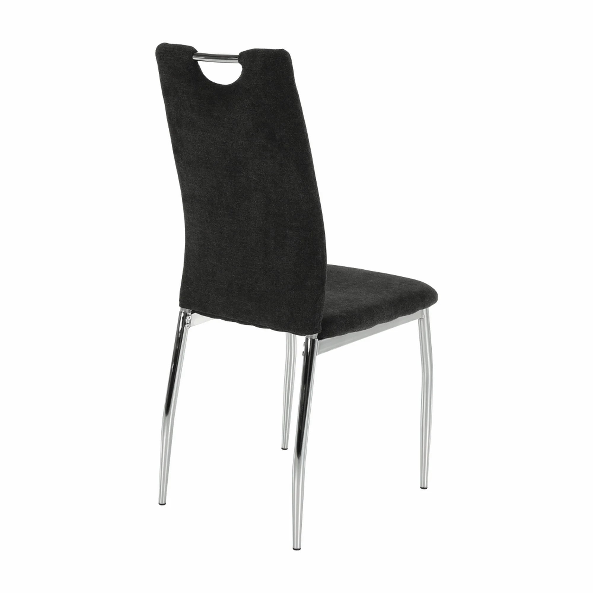 Scaun OLIVA NEW, gri maroniu/crom, textil/metal, 42x52x97 cm