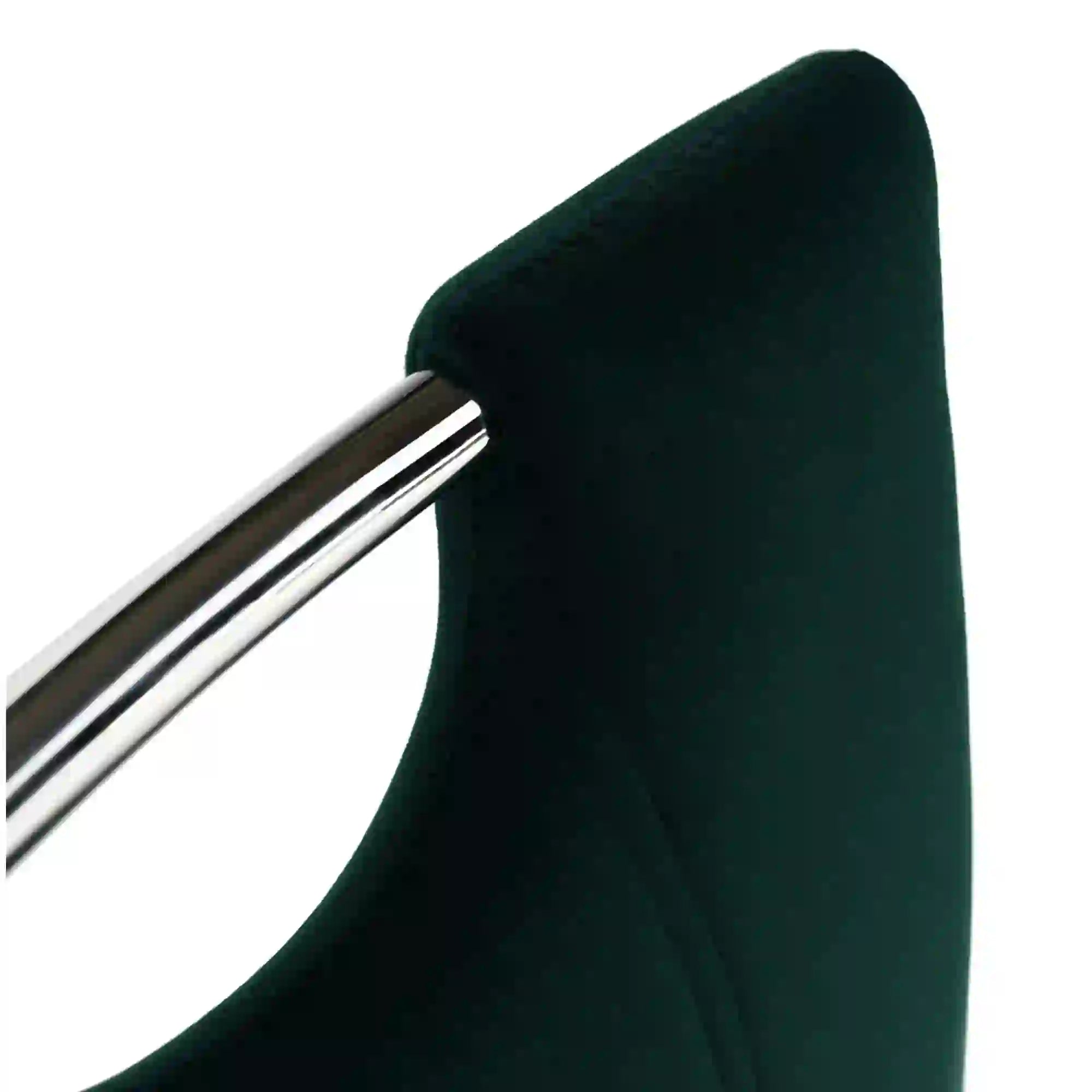 Scaun OLIVA NEW, verde inchis/crom, stofa catifelata/metal, 42x52x97 cm