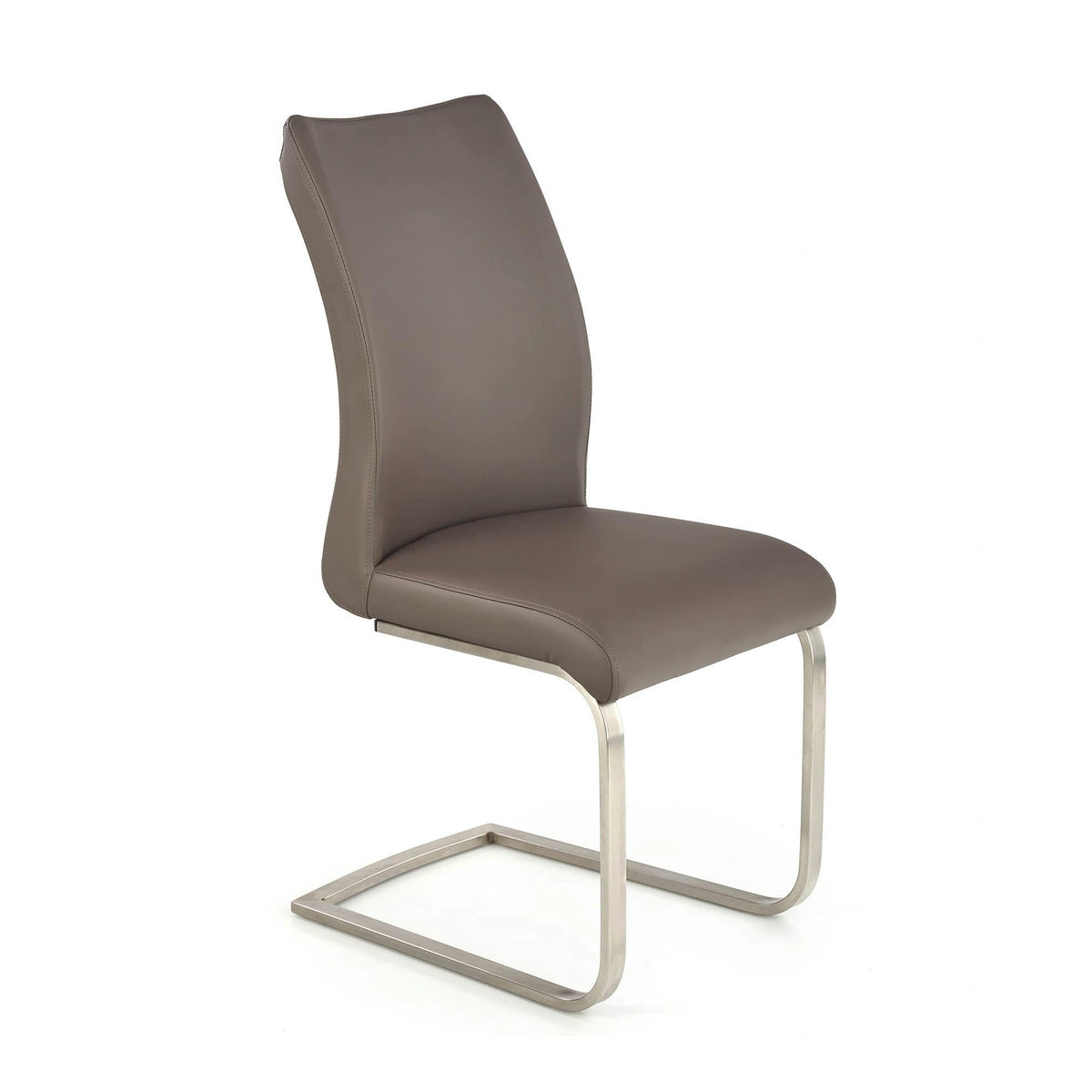Scaun OPAL, gri/crom, piele ecologica/metal, 44x45x101 cm