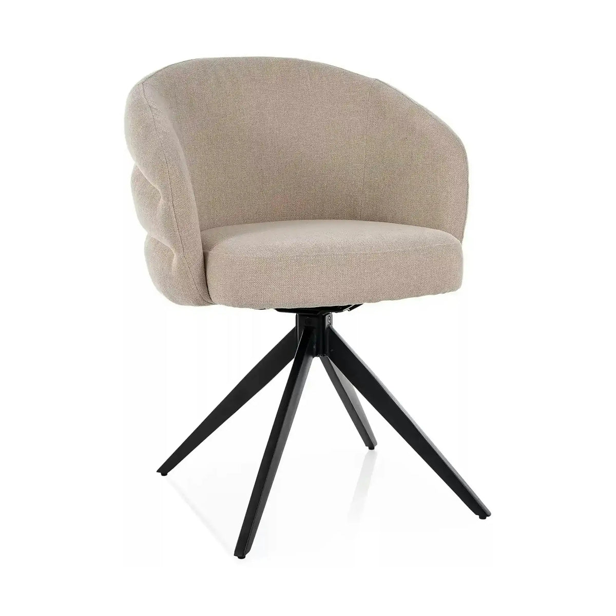 Scaun ORES, bej deschis/negru, stofă/metal, 62x47x83 cm