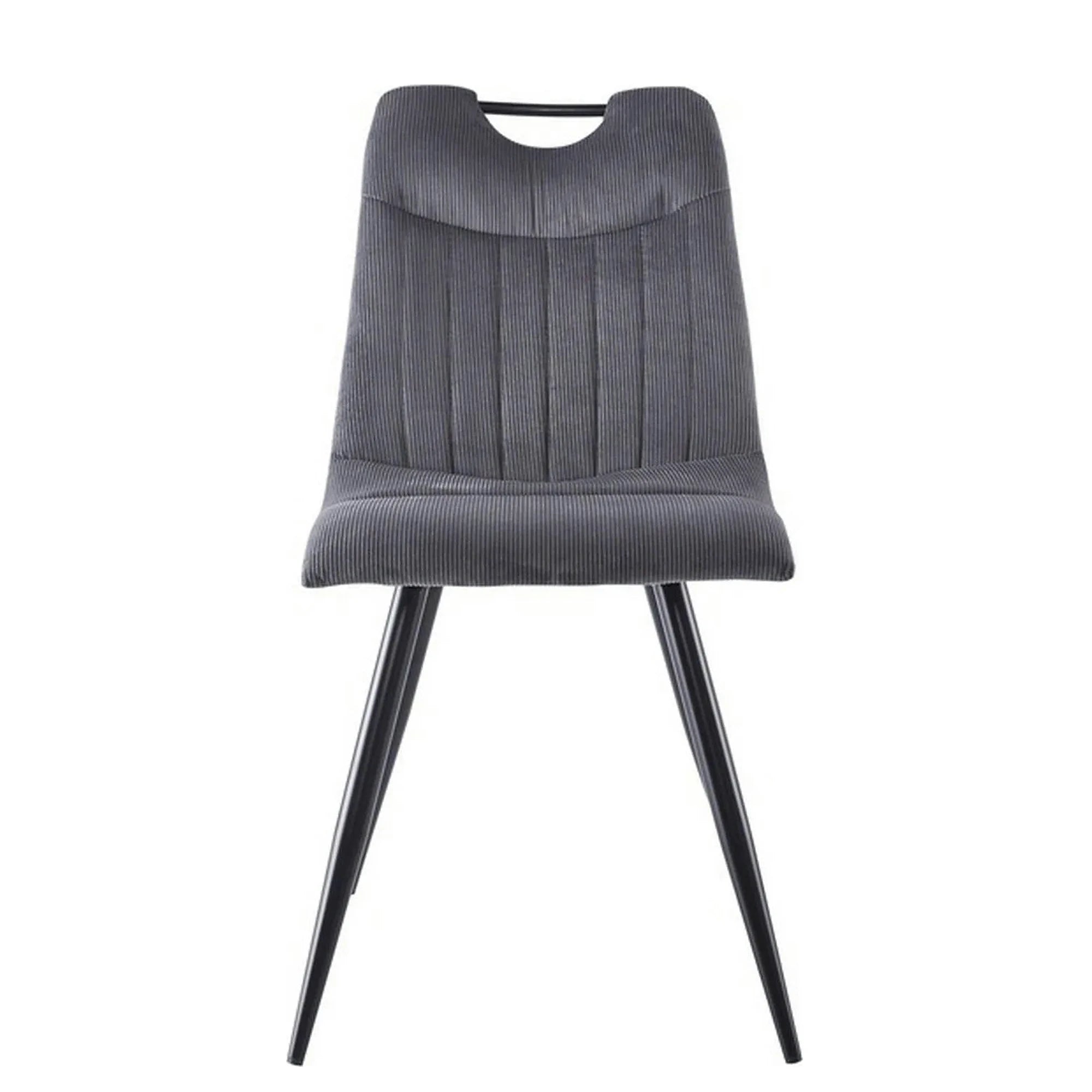 Scaun ORFE, gri/negru, stofa raiata/metal, 45x40x86 cm