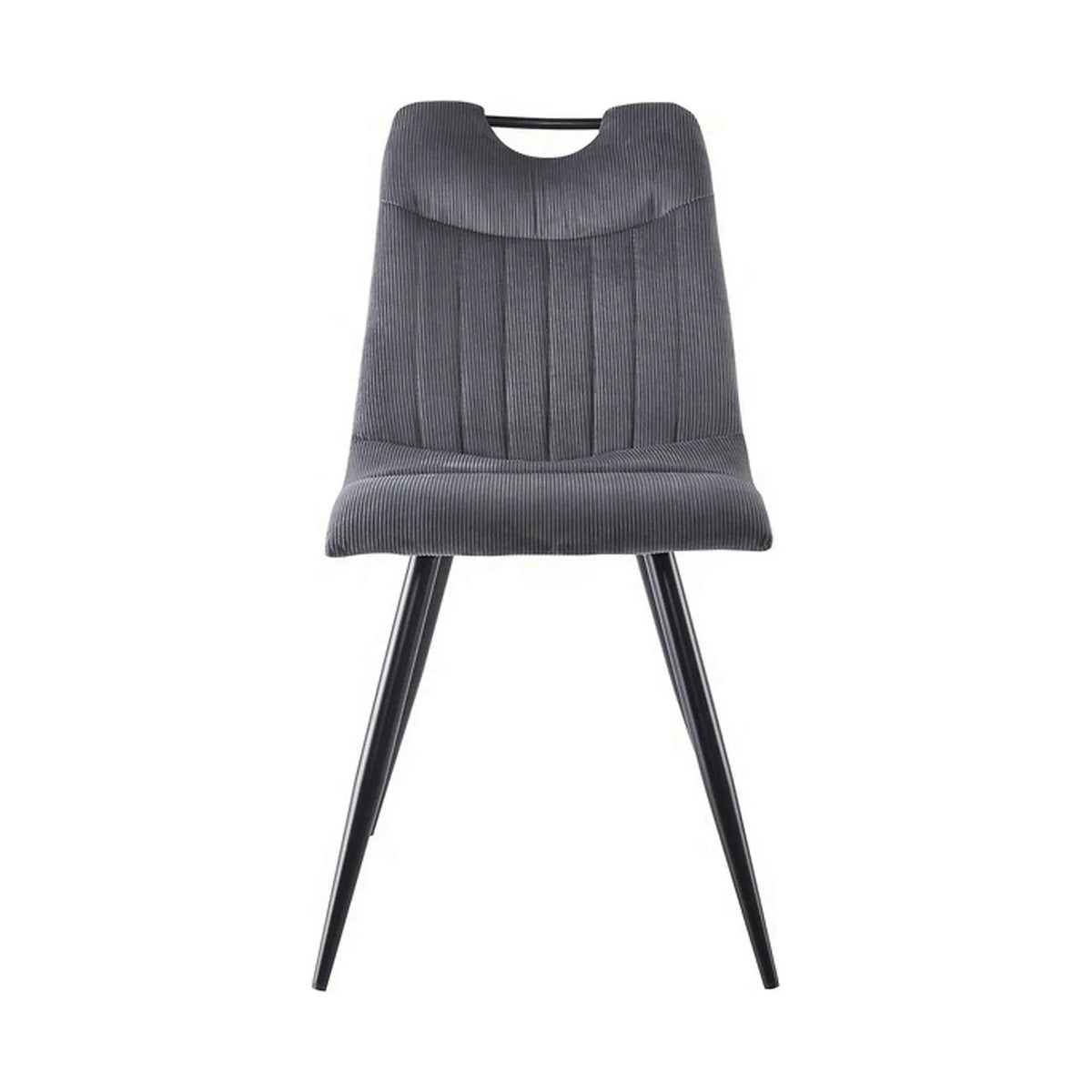 Scaun ORFE, gri/negru, stofa raiata/metal, 45x40x86 cm
