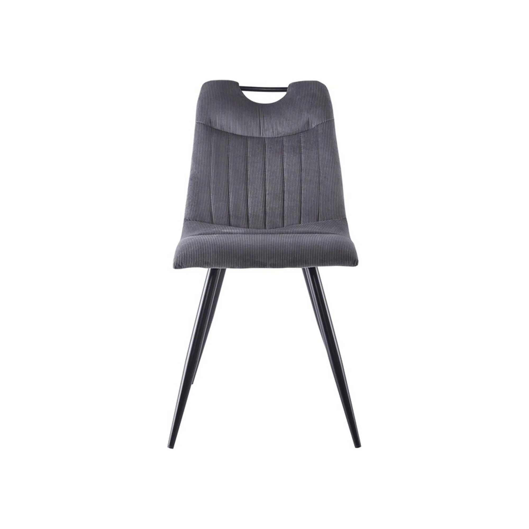 Scaun ORFE, gri/negru, stofa raiata/metal, 45x40x86 cm