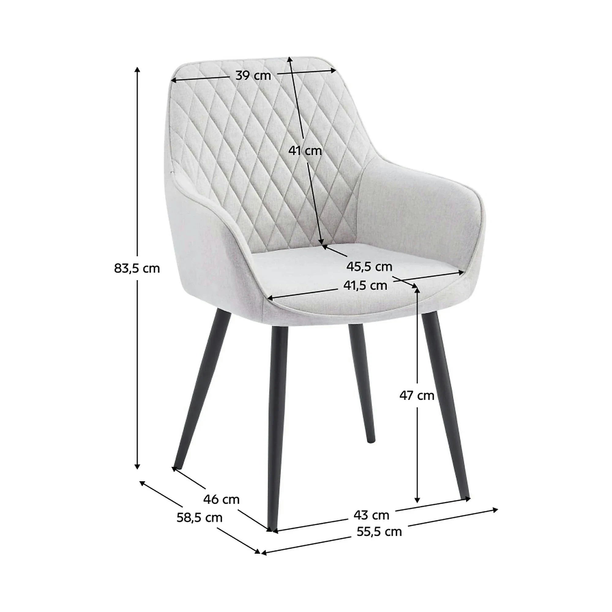 Scaun OSKOR, stofa clasica gri deschis - Nea 03, 56x59x84 cm