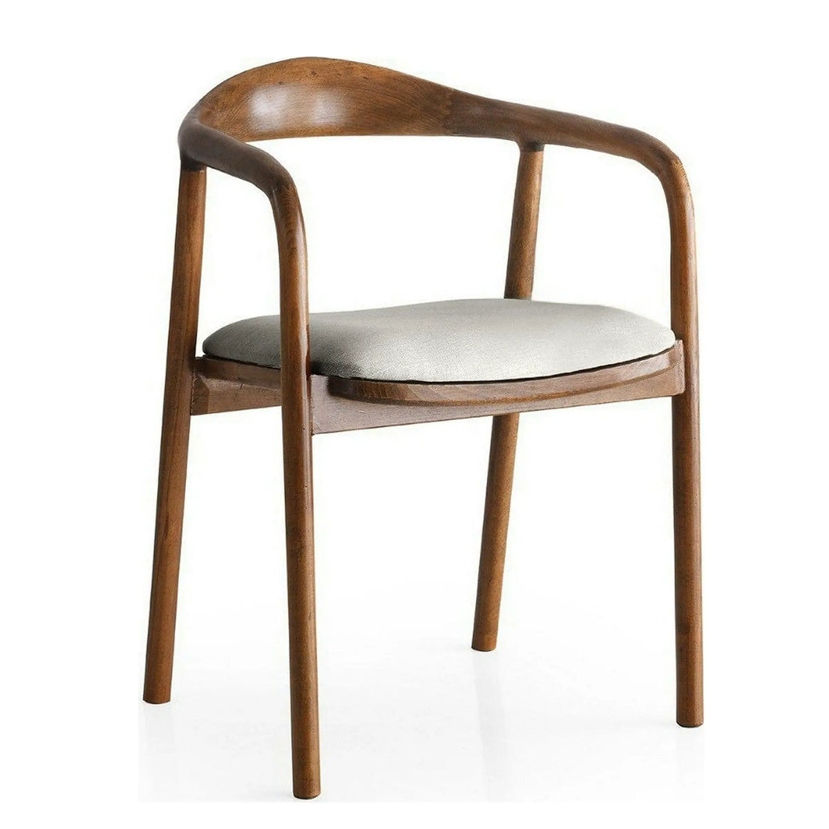 Scaun PA-027, crem/nuc, stofa catifelata/lemn, 52x51x77 cm