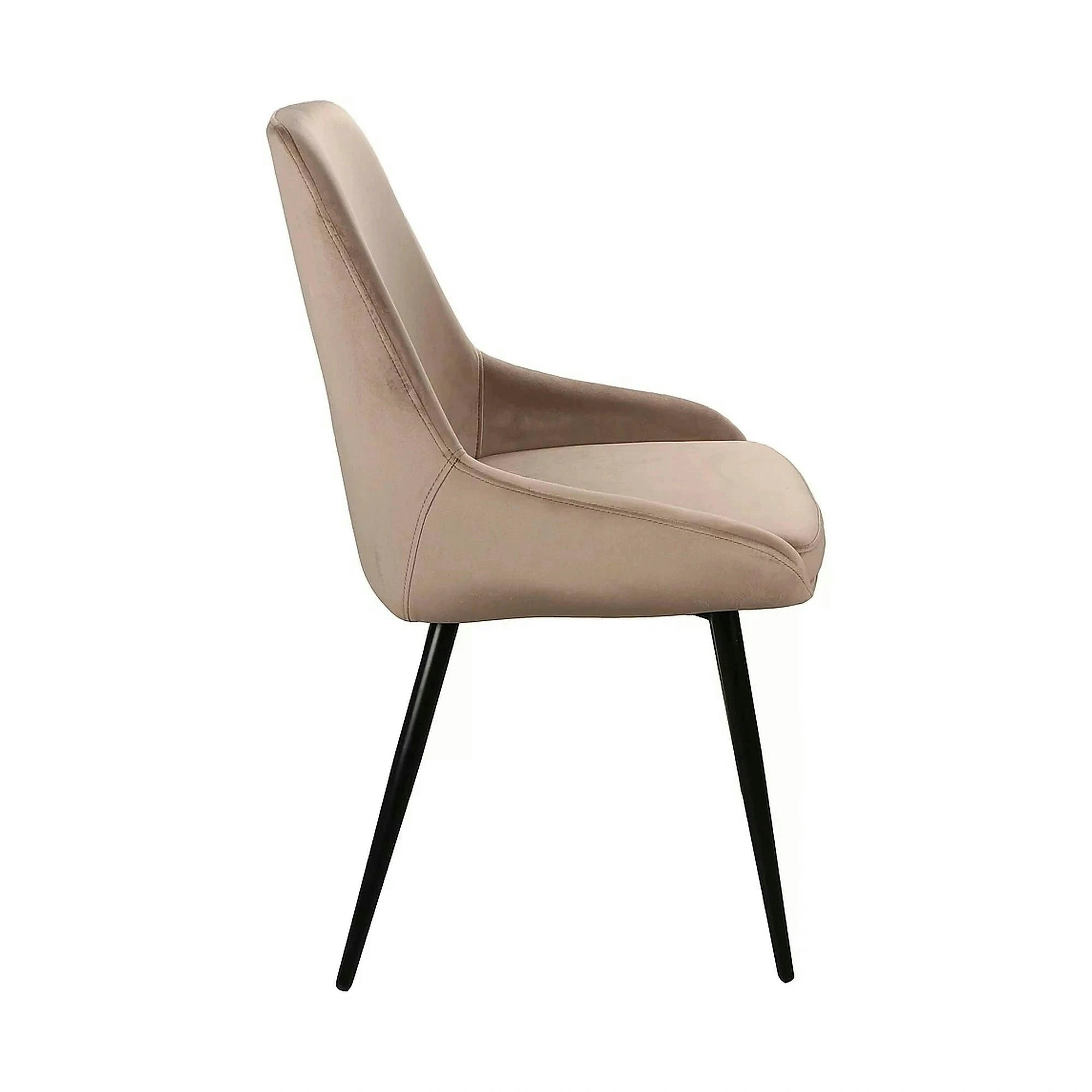 Scaun pentru living COBE, bej/negru, stofa catifelata/metal, 49x43x85 cm