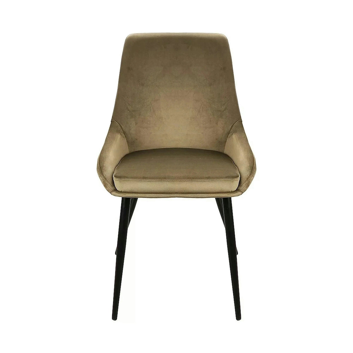 Scaun pentru living COBE, stofa catifelata verde olive/negru, 49x43x85 cm