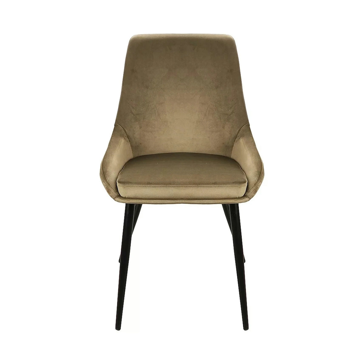Scaun pentru living COBE, stofa catifelata verde olive/negru, 49x43x85 cm