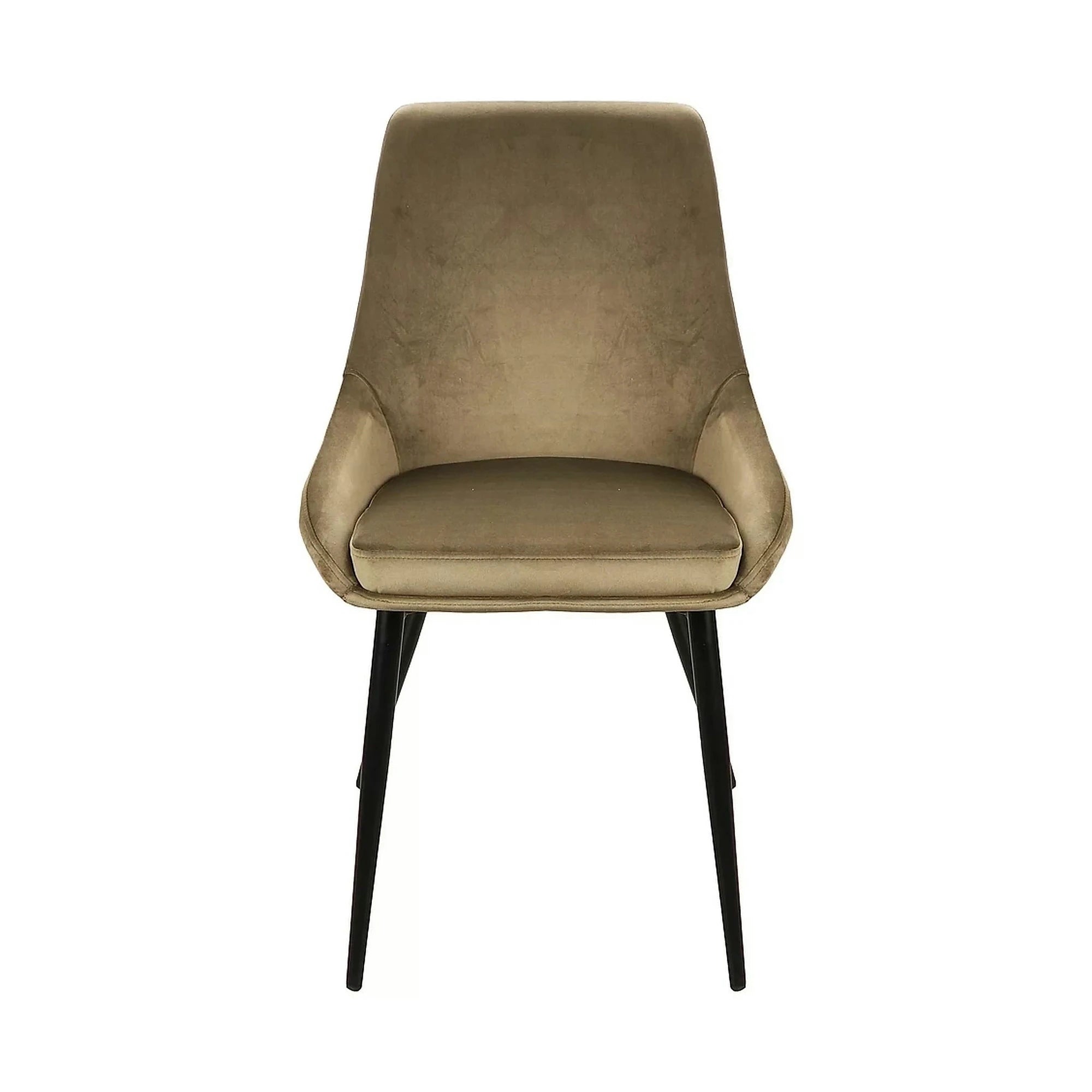 Scaun pentru living COBE, stofa catifelata verde olive/negru, 49x43x85 cm