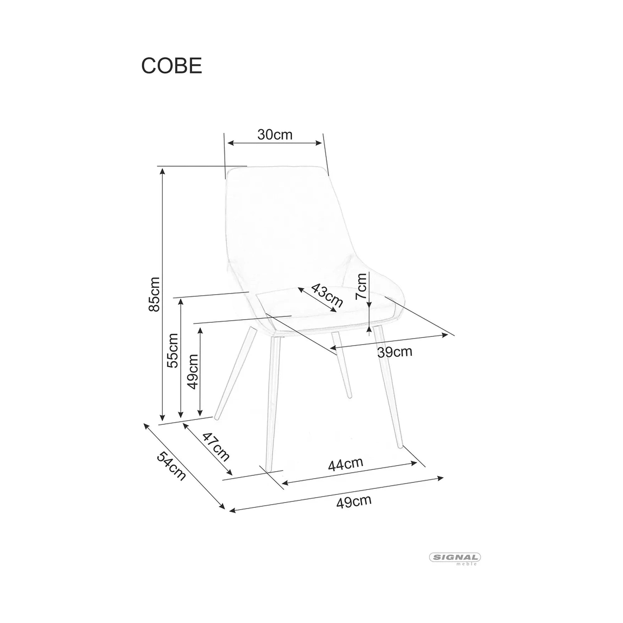 Scaun pentru living COBE, stofa catifelata verde olive/negru, 49x43x85 cm