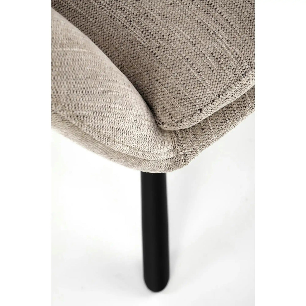 Scaun pentru living K495, bej/negru, stofa clasica/metal, 60x65x87 cm