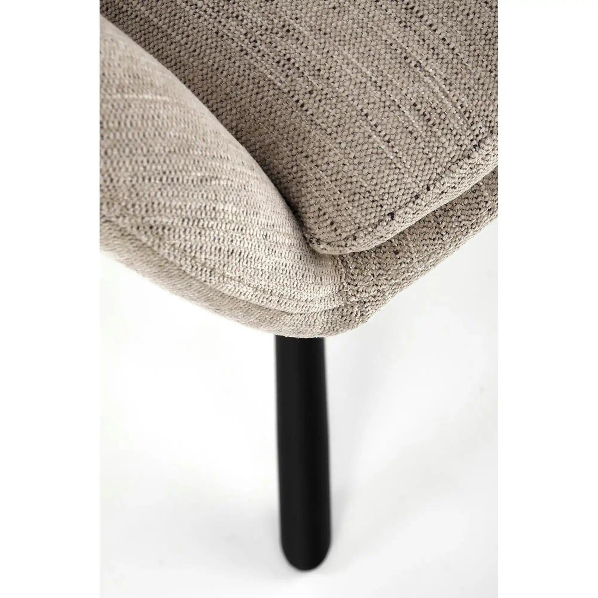 Scaun pentru living K495, bej/negru, stofa clasica/metal, 60x65x87 cm