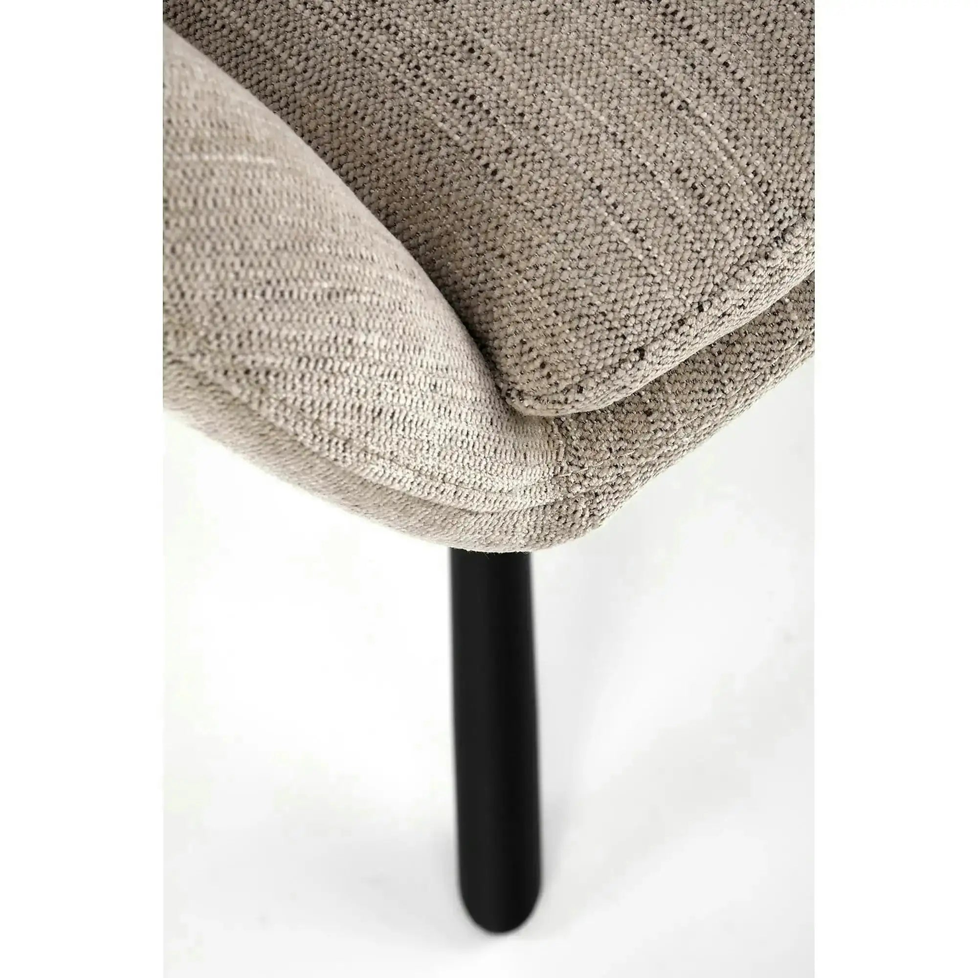 Scaun pentru living K495, bej/negru, stofa clasica/metal, 60x65x87 cm