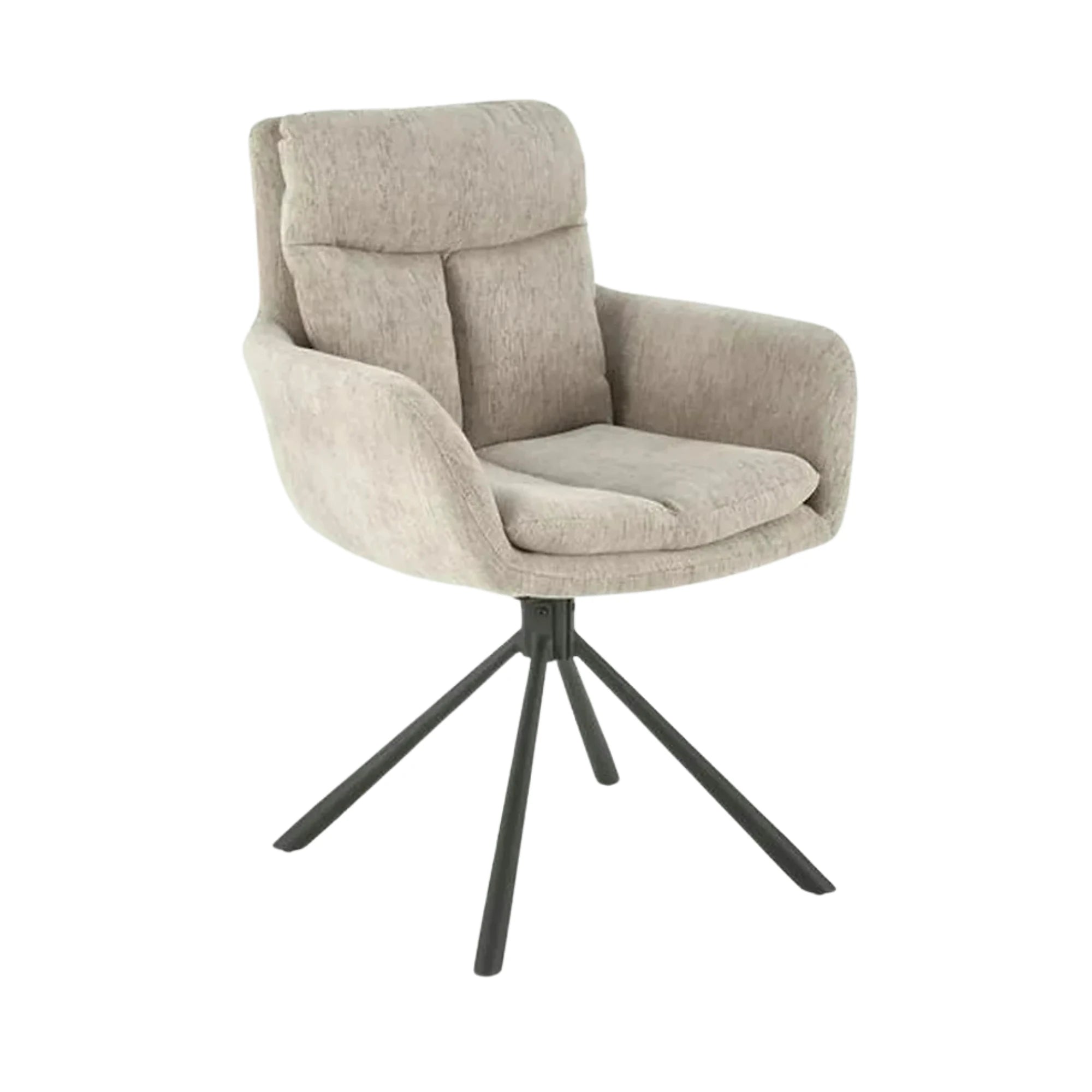 Scaun pentru living K495, bej/negru, stofa clasica/metal, 60x65x87 cm