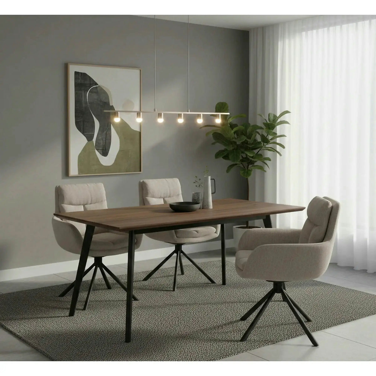 Scaun pentru living K495, bej/negru, stofa clasica/metal, 60x65x87 cm
