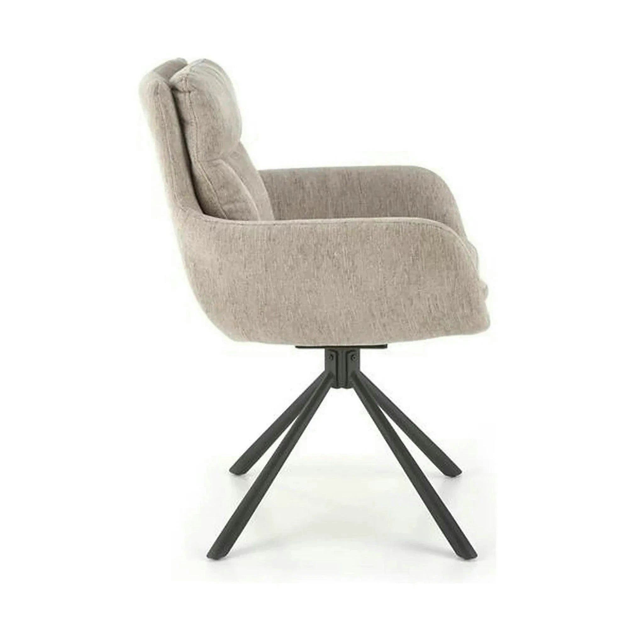 Scaun pentru living K495, bej/negru, stofa clasica/metal, 60x65x87 cm