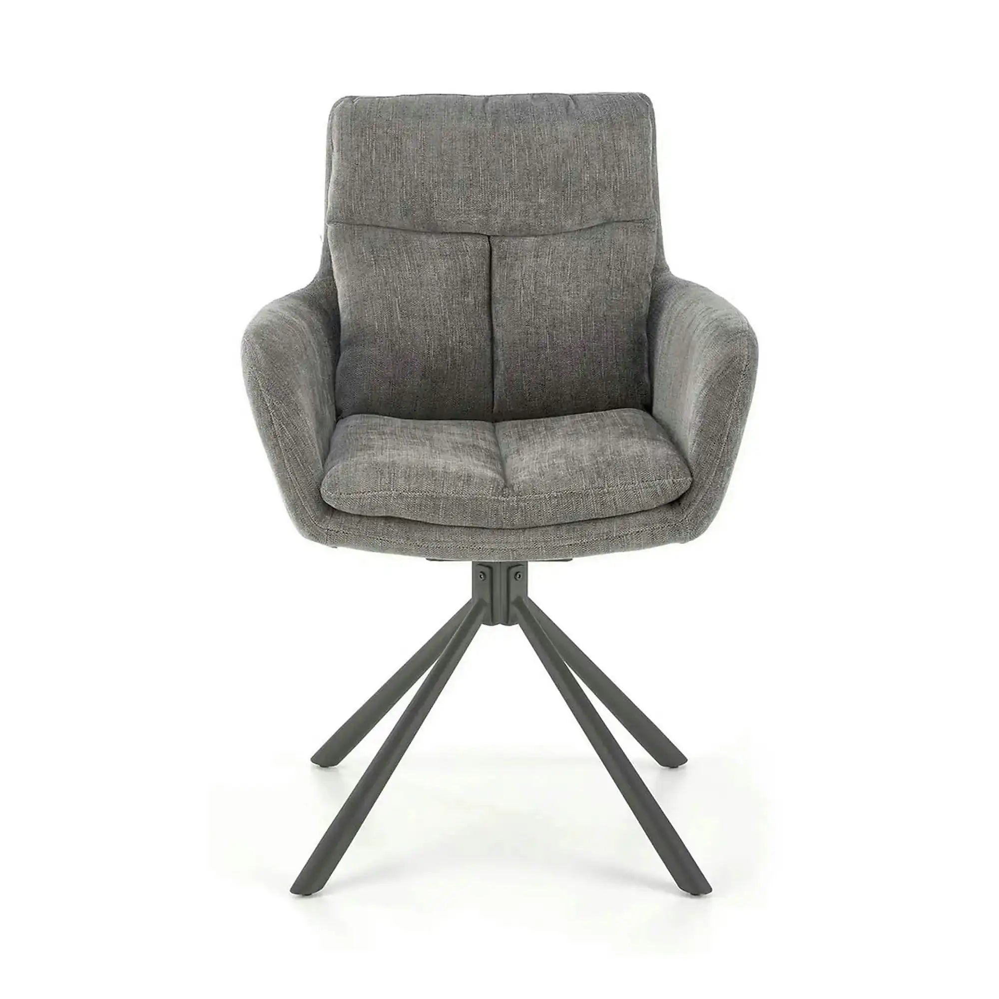 Scaun pentru living K495, gri/negru, stofa clasica/metal, rotativ, 60x65x87 cm