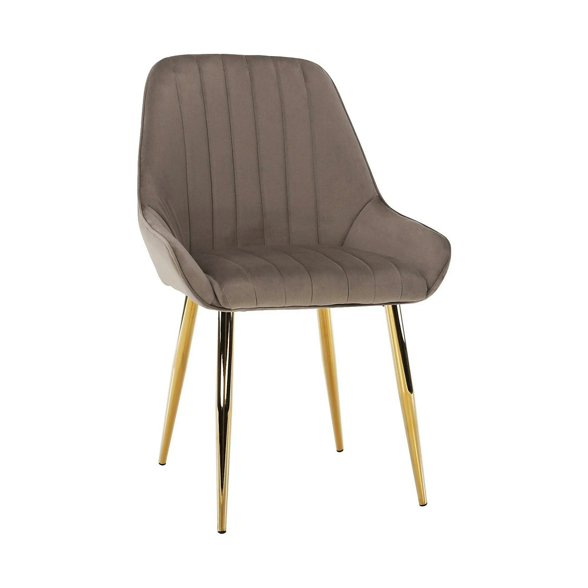 Scaun PERLIA, grej/auriu, metal/stofa catifelata, 56x62x89 cm