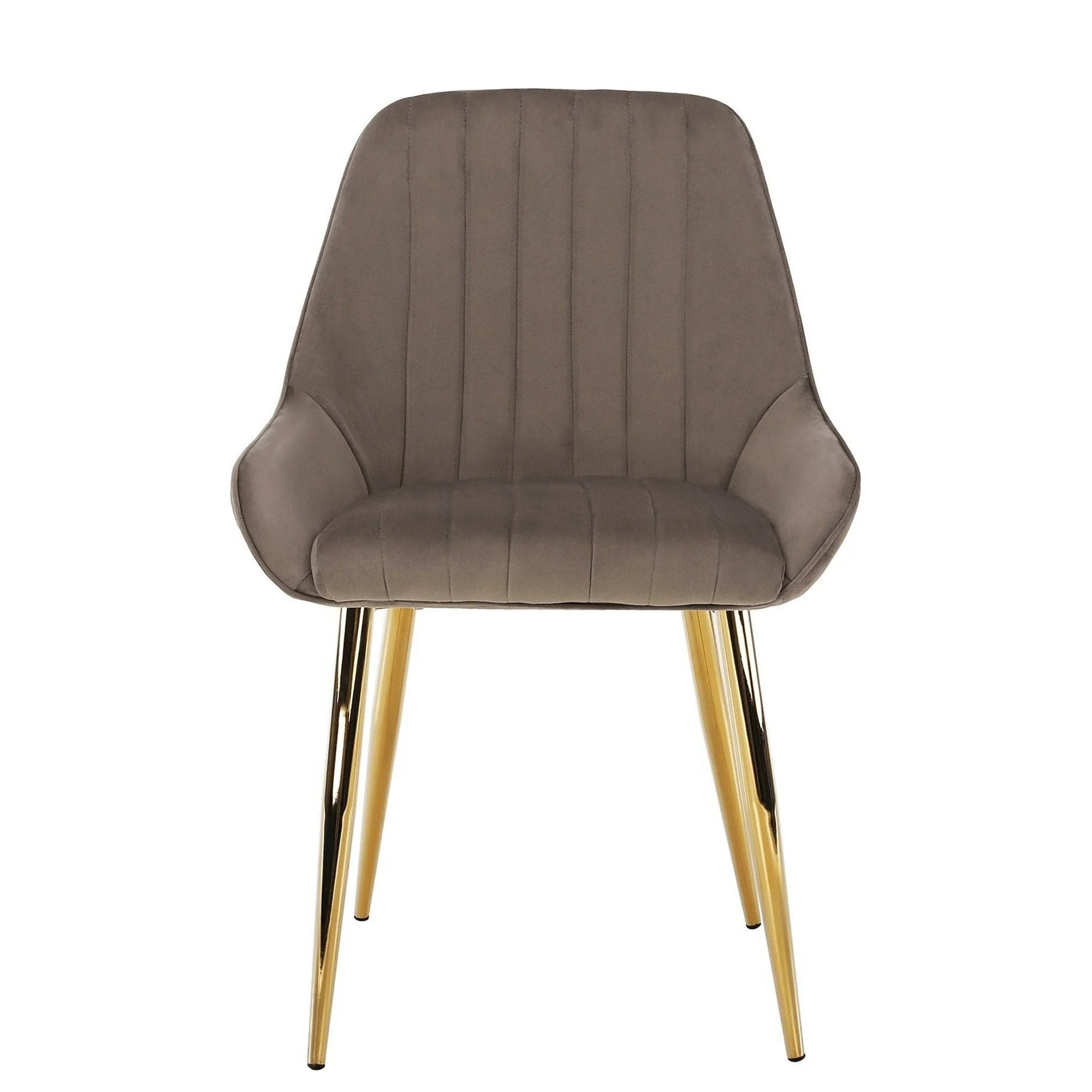 Scaun PERLIA, grej/auriu, metal/stofa catifelata, 56x62x89 cm