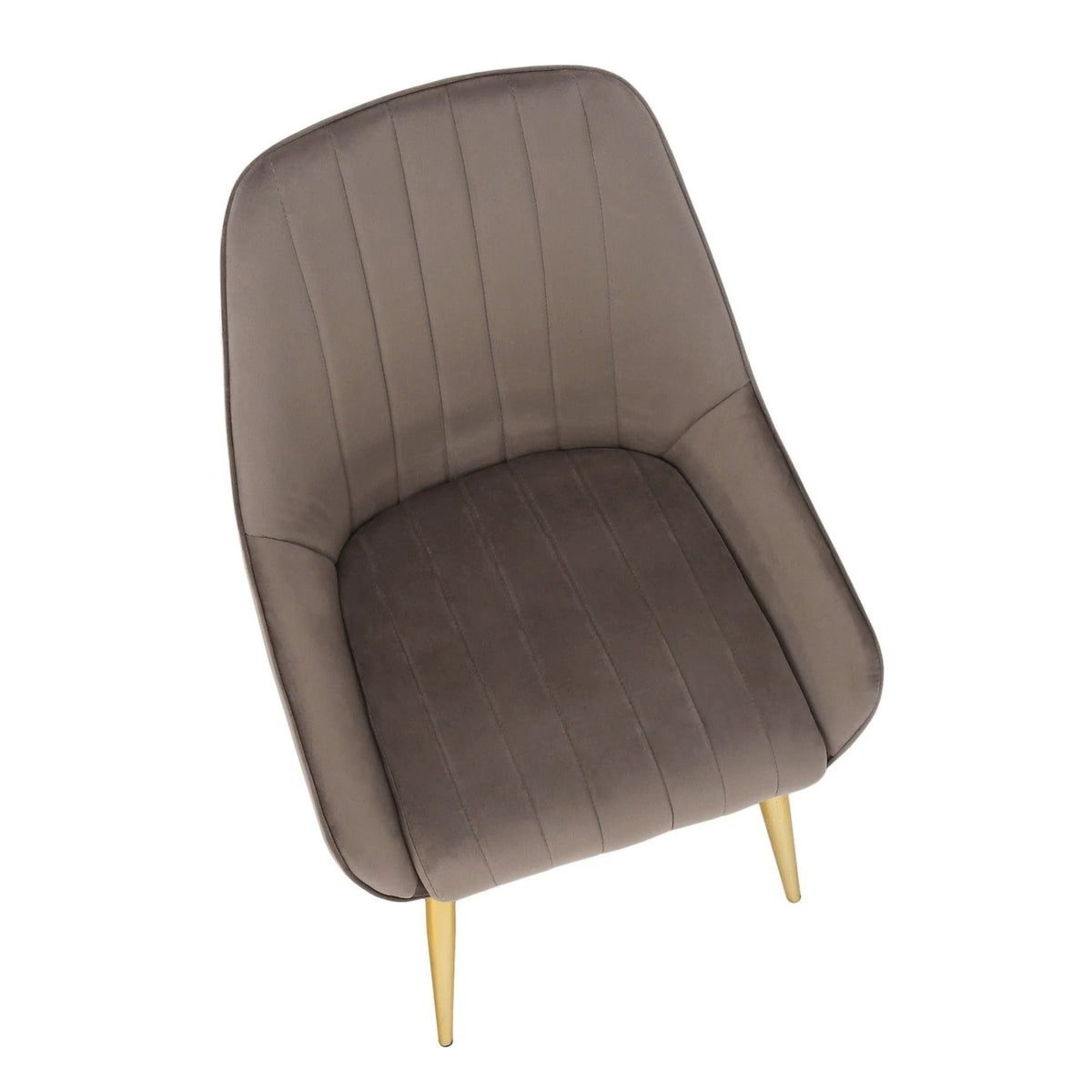 Scaun PERLIA, grej/auriu, metal/stofa catifelata, 56x62x89 cm