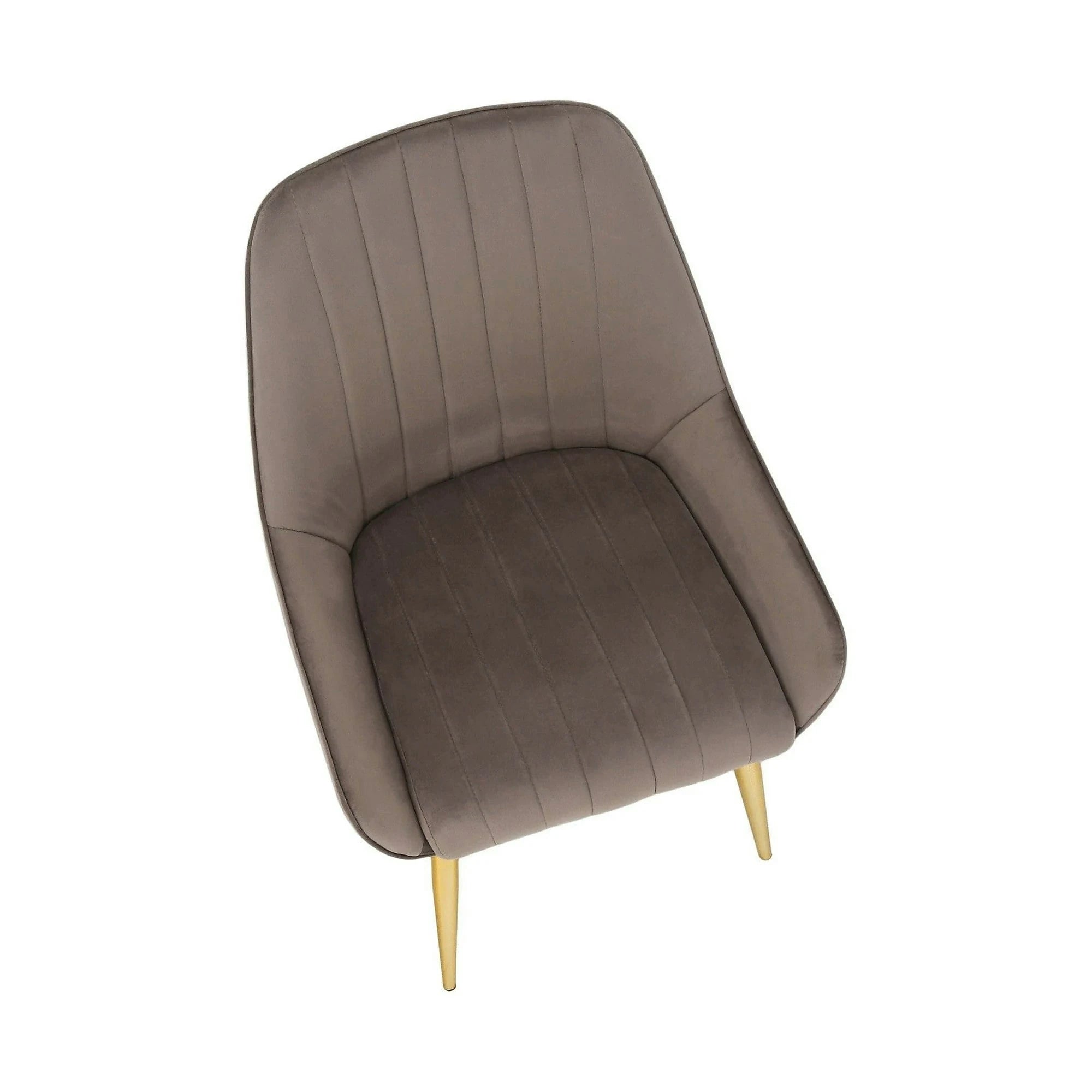 Scaun PERLIA, grej/auriu, metal/stofa catifelata, 56x62x89 cm