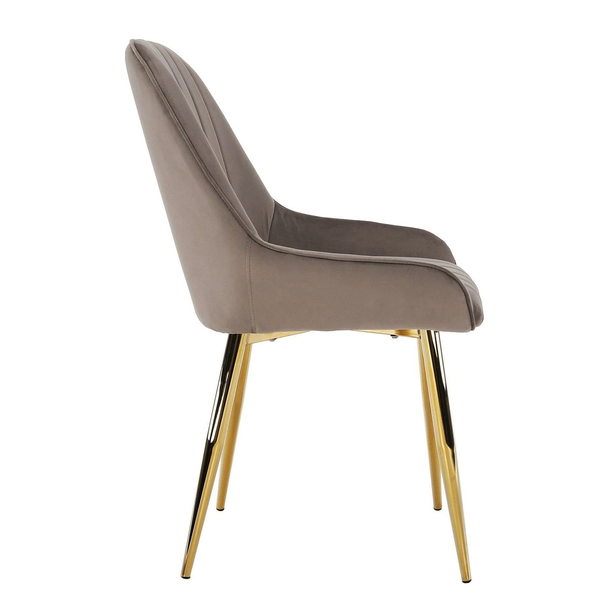 Scaun PERLIA, grej/auriu, metal/stofa catifelata, 56x62x89 cm
