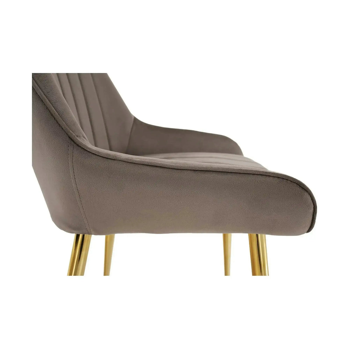 Scaun PERLIA, grej/auriu, metal/stofa catifelata, 56x62x89 cm