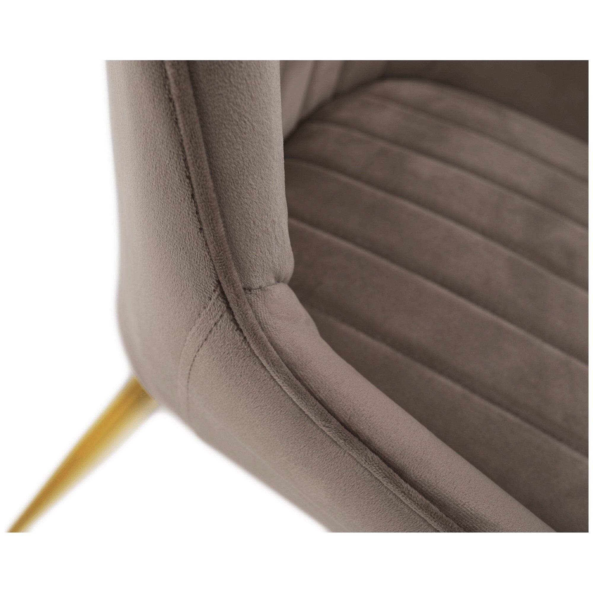 Scaun PERLIA, grej/auriu, metal/stofa catifelata, 56x62x89 cm