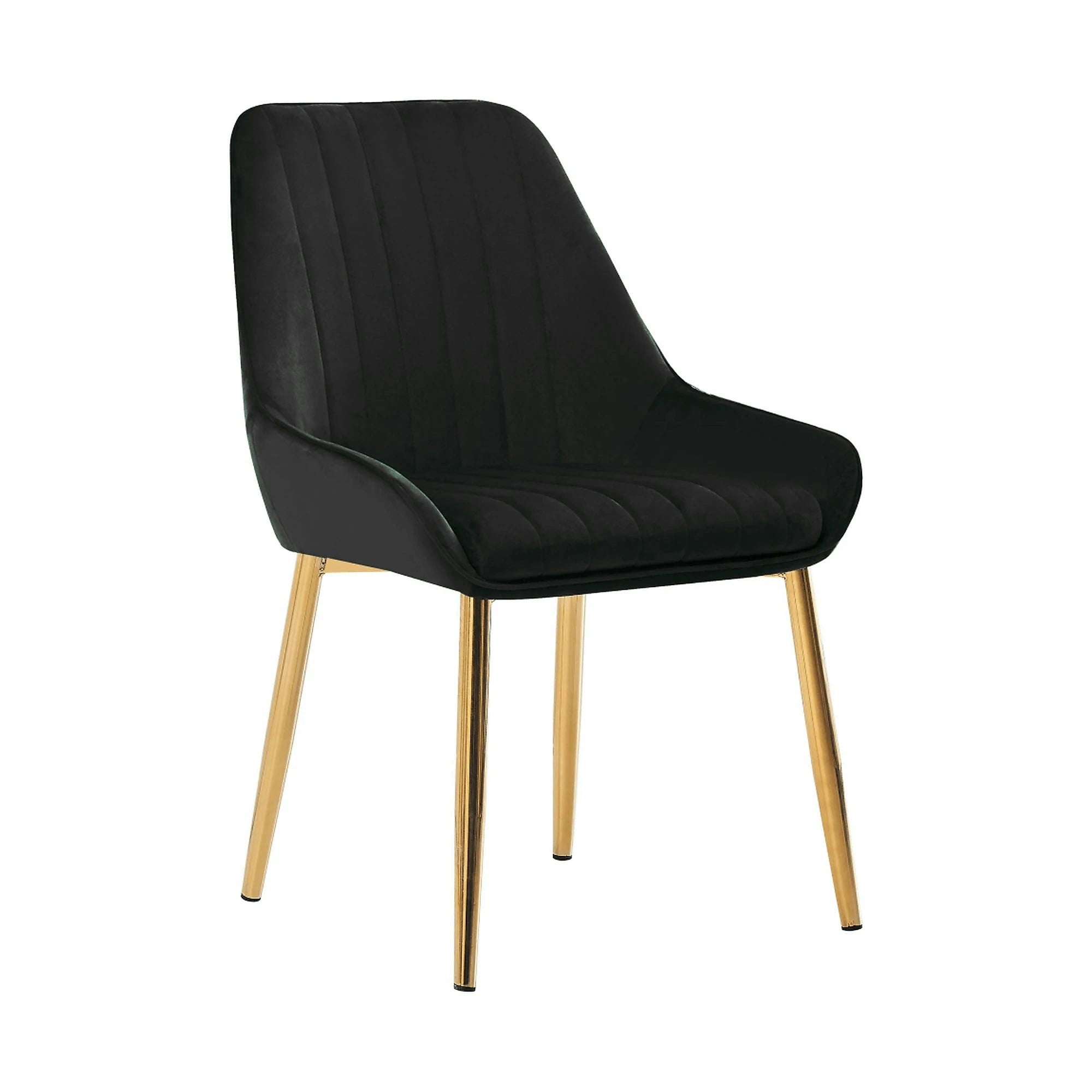 Scaun PERLIA, negru/auriu, stofa catifelata/metal, 56x62x89 cm