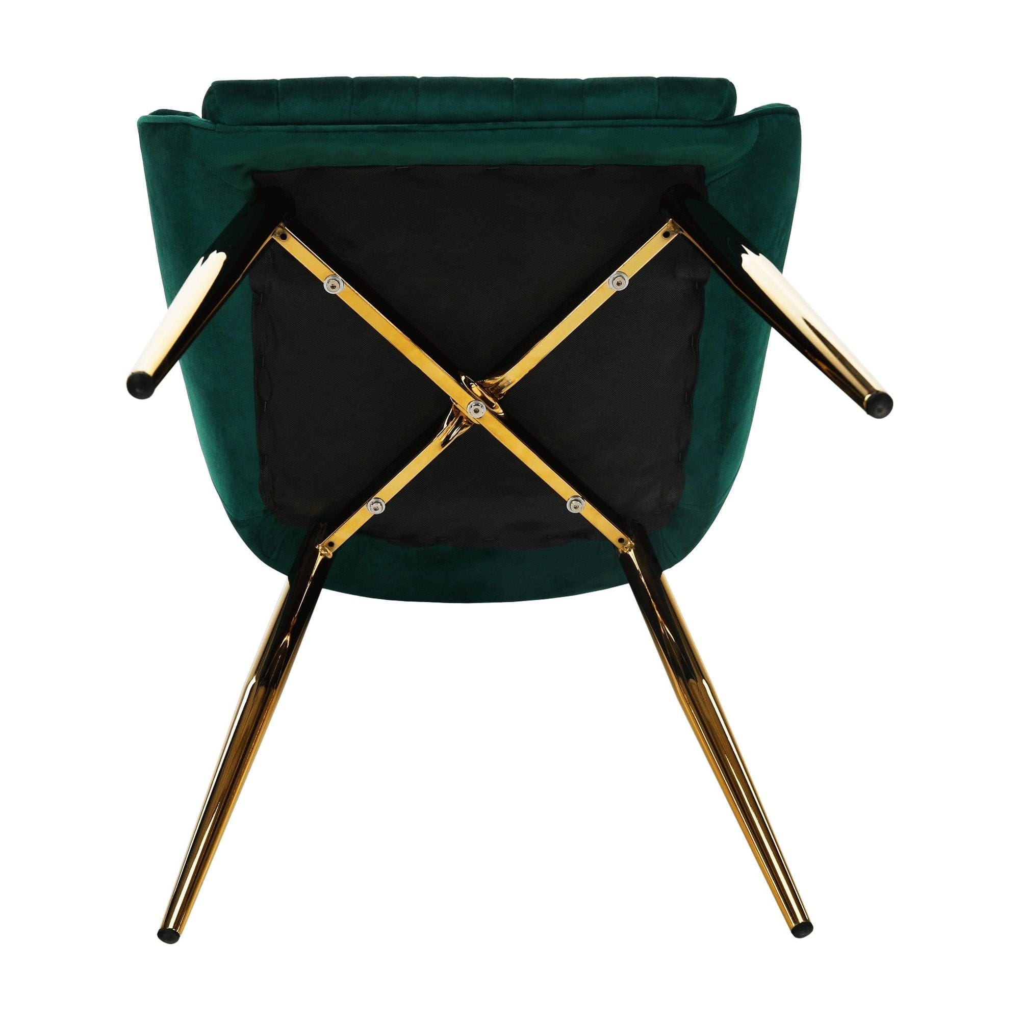 Scaun PERLIA, verde smarald, stofa catifelata/crom auriu, 56x62x89 cm