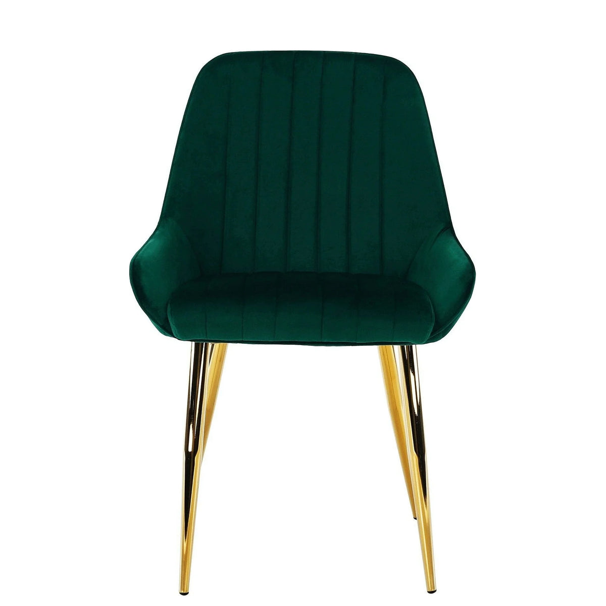 Scaun PERLIA, verde smarald, stofa catifelata/crom auriu, 56x62x89 cm