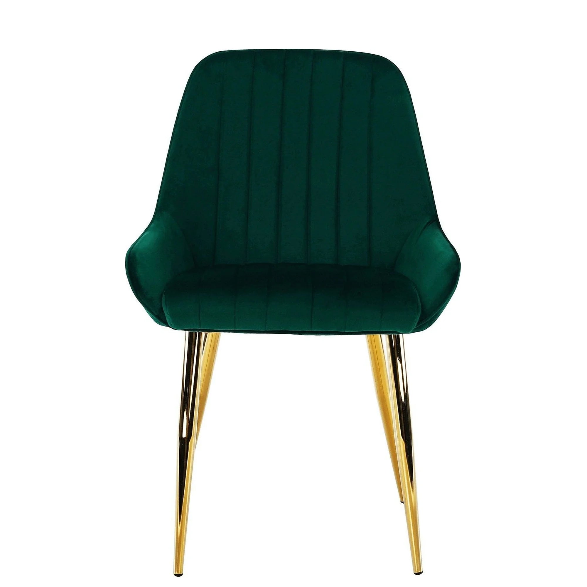 Scaun PERLIA, verde smarald, stofa catifelata/crom auriu, 56x62x89 cm
