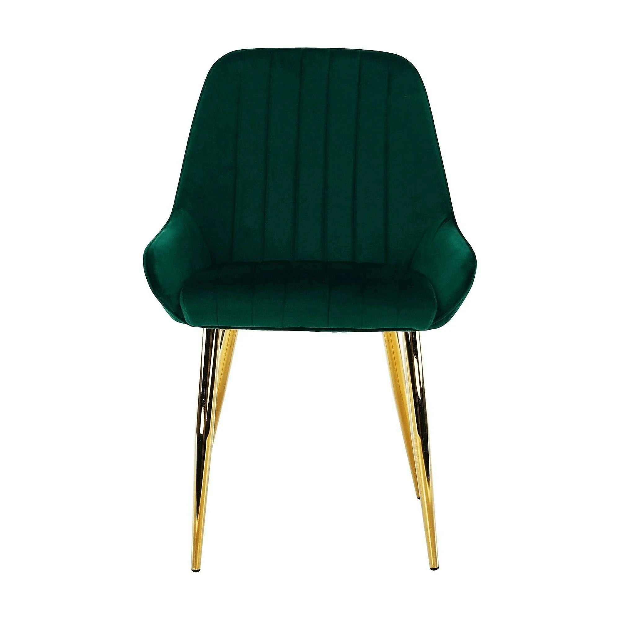 Scaun PERLIA, verde smarald, stofa catifelata/crom auriu, 56x62x89 cm