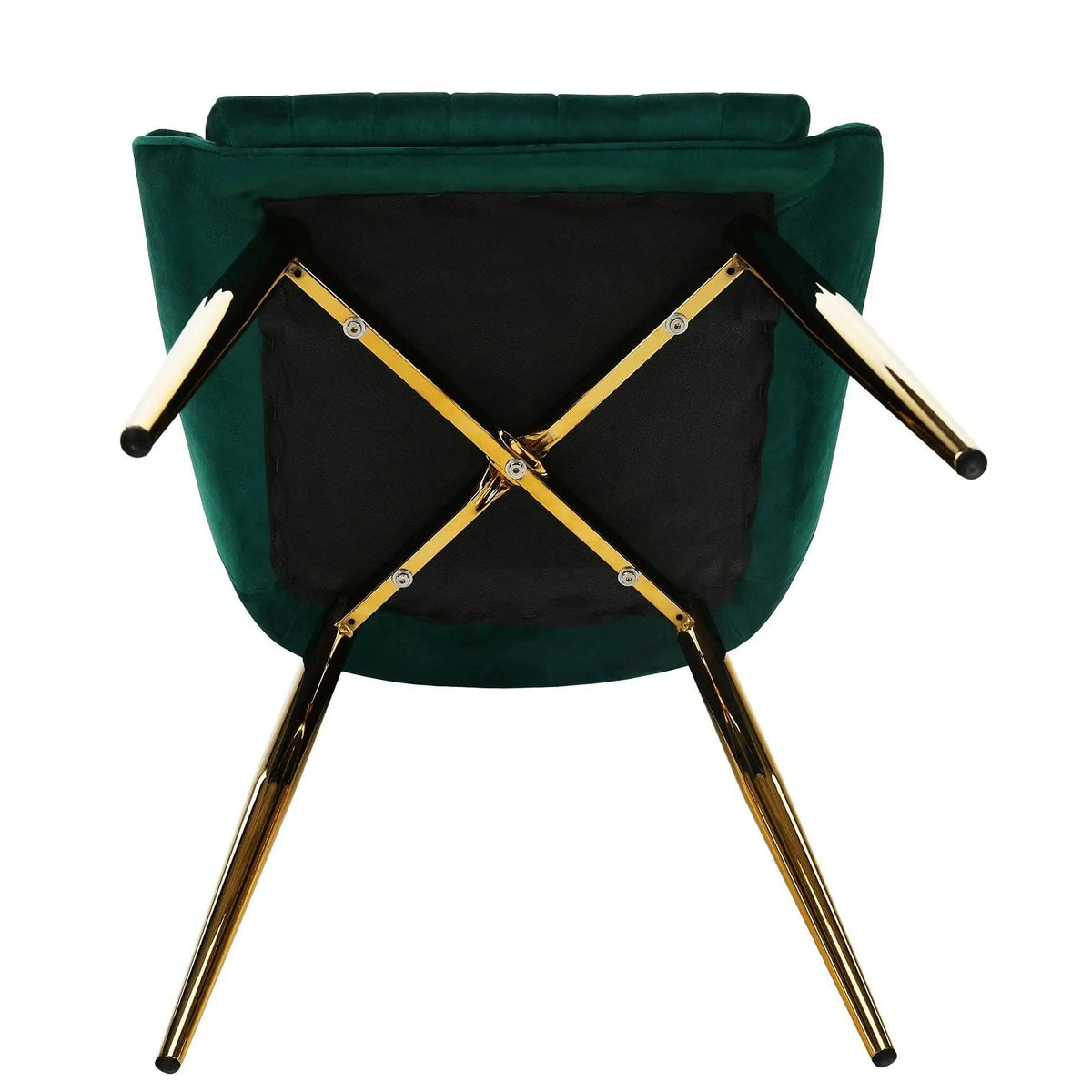 Scaun PERLIA, verde smarald, stofa catifelata/crom auriu, 56x62x89 cm