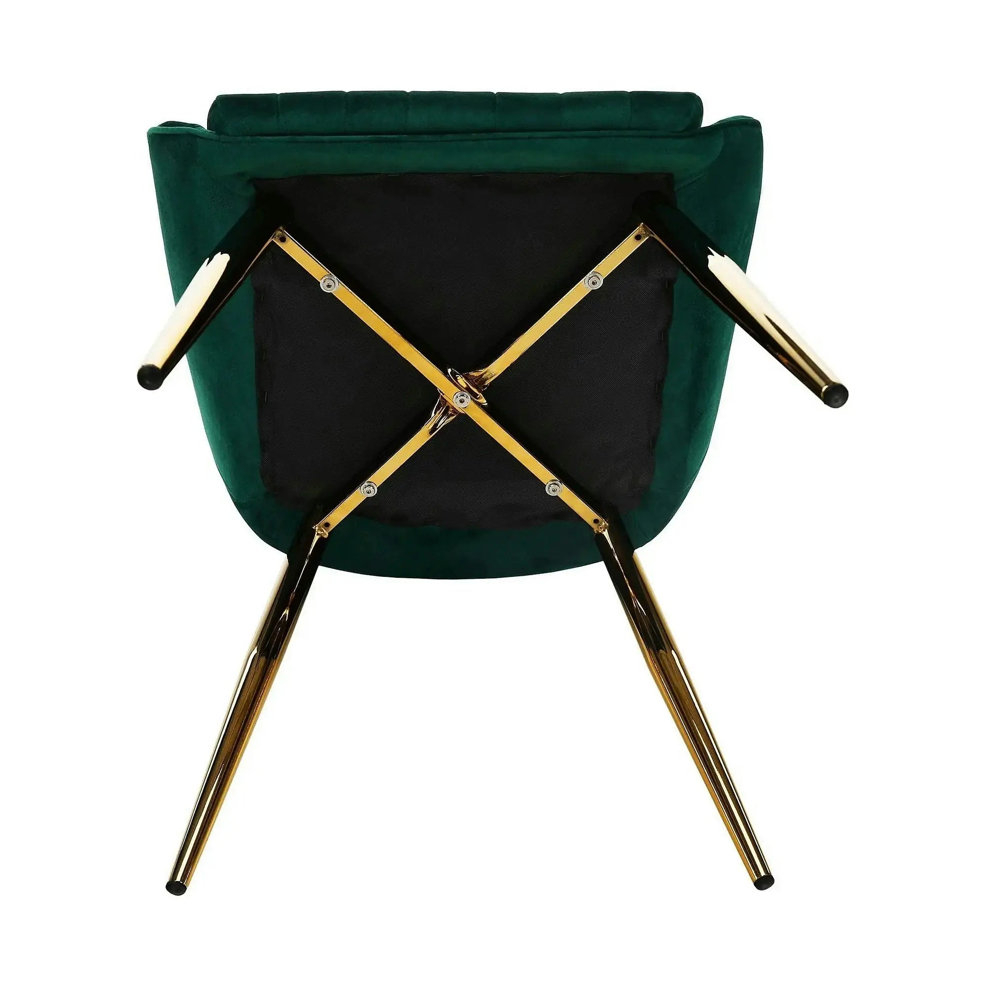 Scaun PERLIA, verde smarald, stofa catifelata/crom auriu, 56x62x89 cm