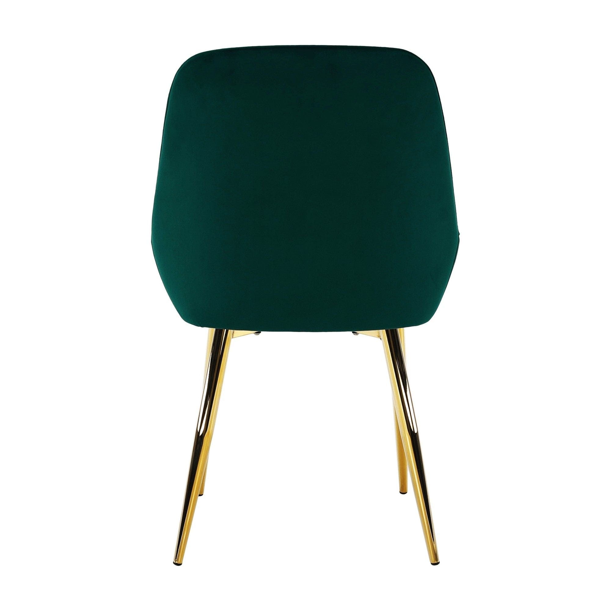 Scaun PERLIA, verde smarald, stofa catifelata/crom auriu, 56x62x89 cm