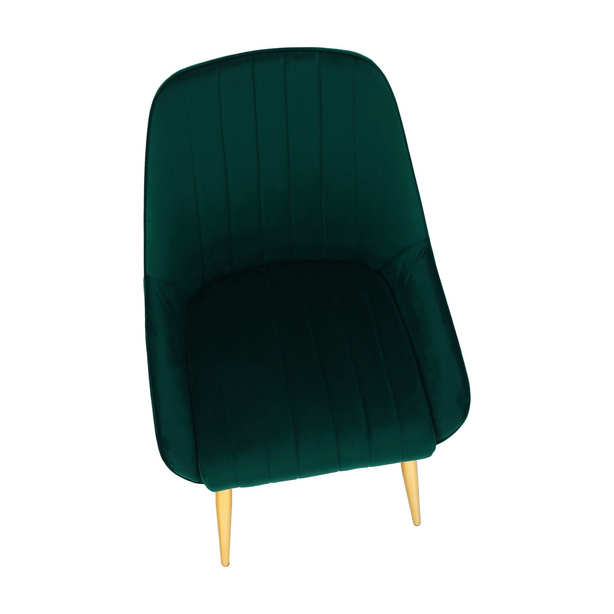 Scaun PERLIA, verde smarald, stofa catifelata/crom auriu, 56x62x89 cm