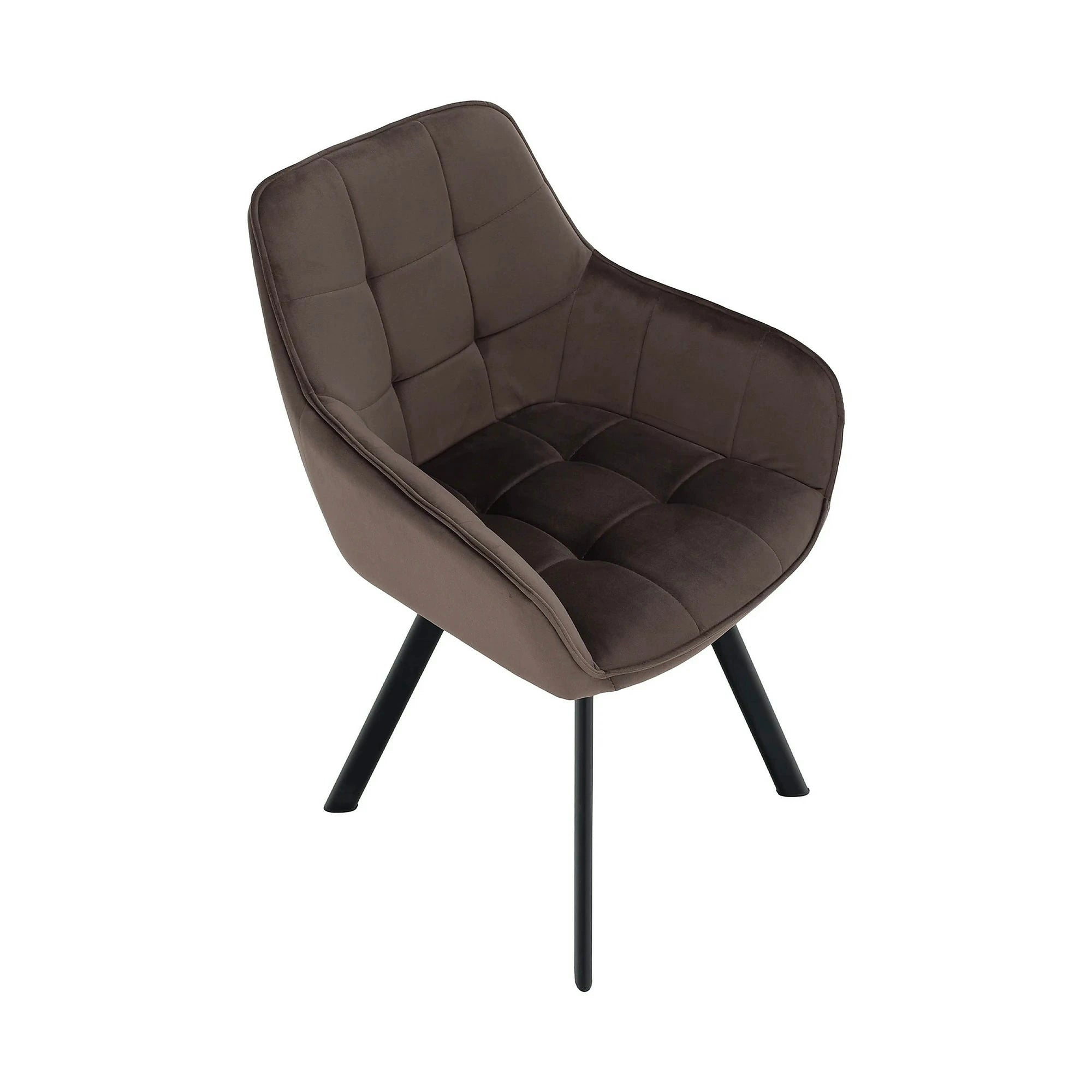 Scaun PETIN, stofa catifelata gri - Bluvel 38, 59x62x85 cm