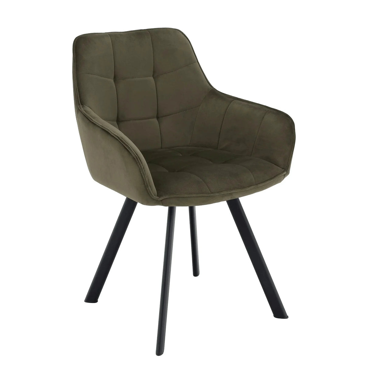Scaun PETIN, stofa catifelata verde - Bluvel 77, 59x62x85 cm