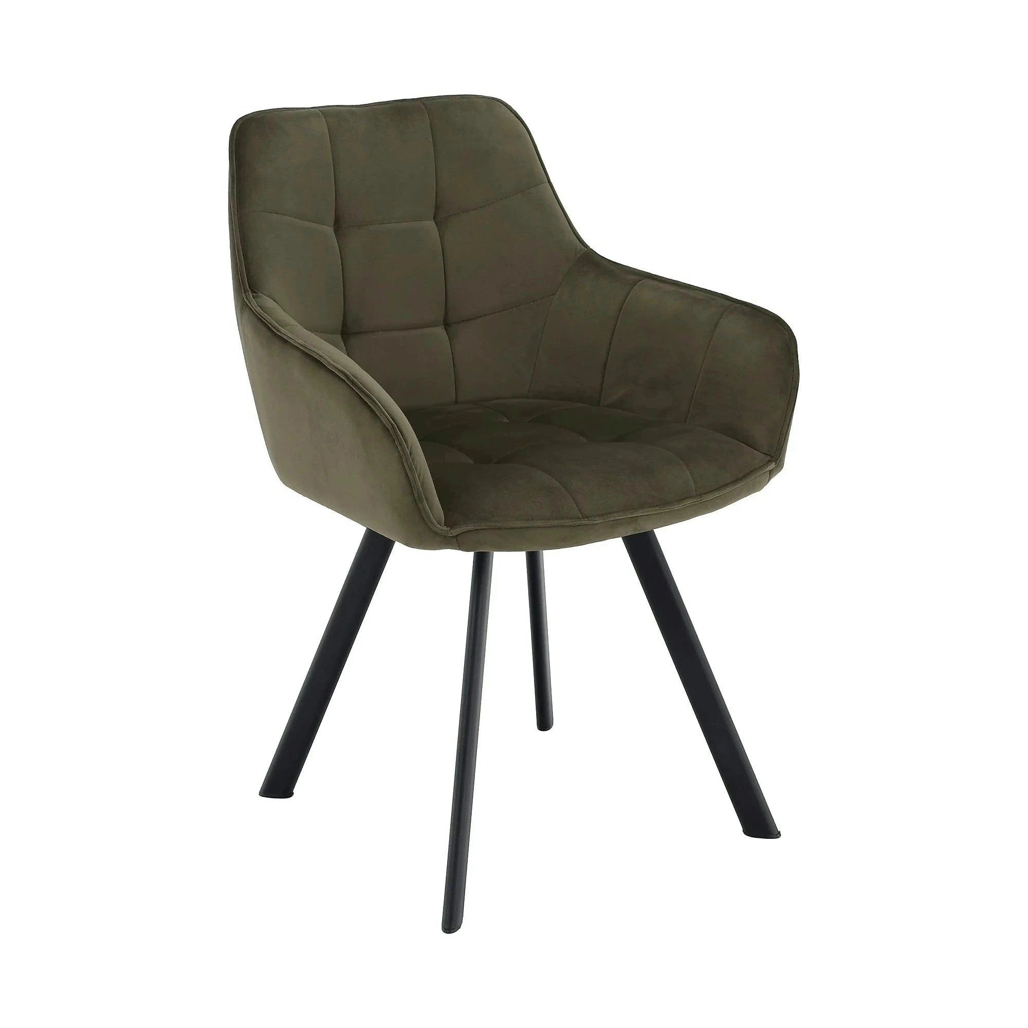 Scaun PETIN, stofa catifelata verde - Bluvel 77, 59x62x85 cm