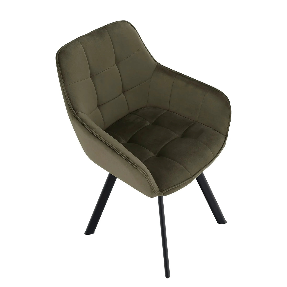 Scaun PETIN, stofa catifelata verde - Bluvel 77, 59x62x85 cm