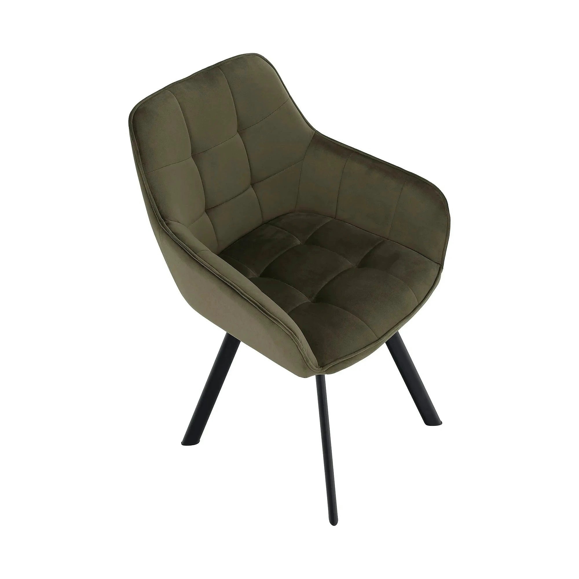 Scaun PETIN, stofa catifelata verde - Bluvel 77, 59x62x85 cm