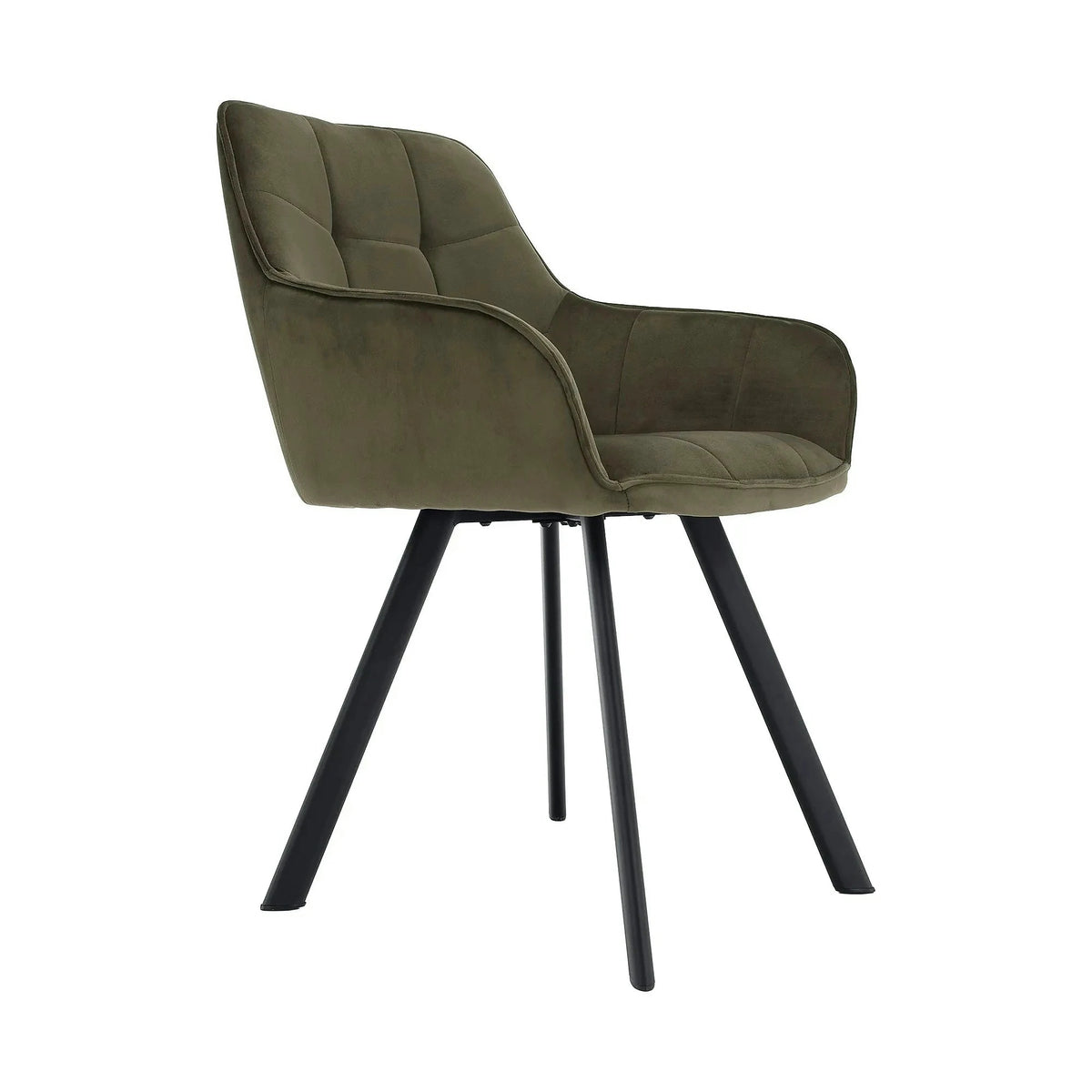 Scaun PETIN, stofa catifelata verde - Bluvel 77, 59x62x85 cm