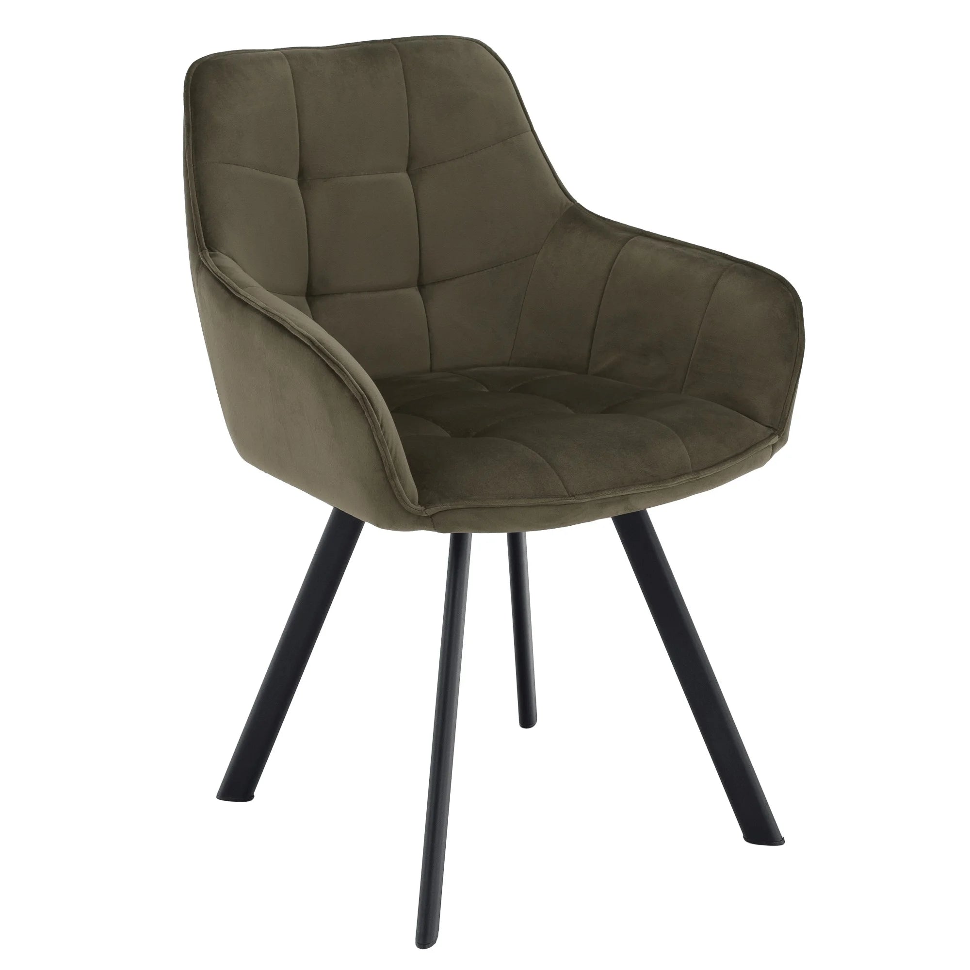 Scaun PETIN, stofa catifelata verde - Bluvel 77, 59x62x85 cm