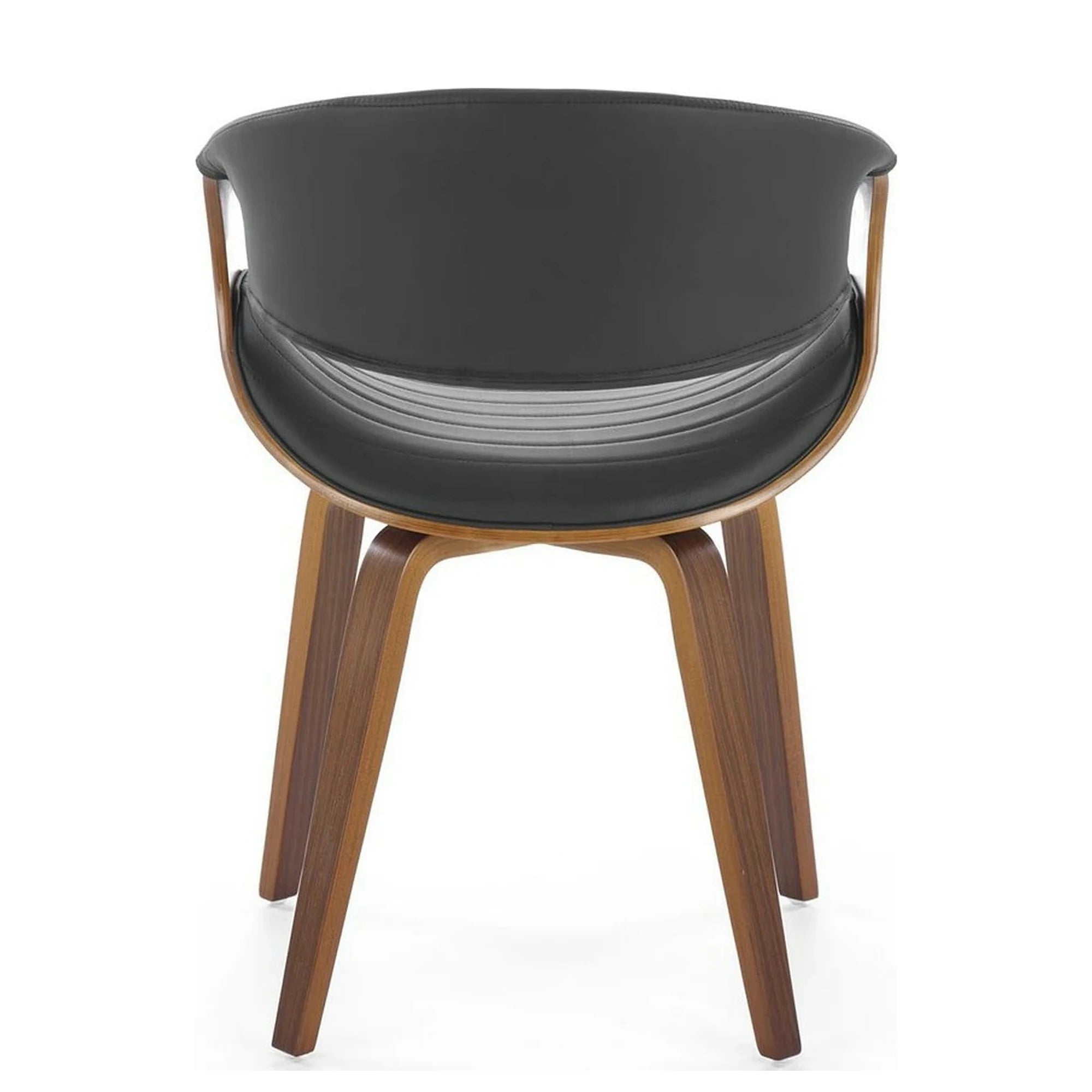 Scaun picioare lemn K544, negru/nuc, piele ecologica/placaj, 55x55x77 cm