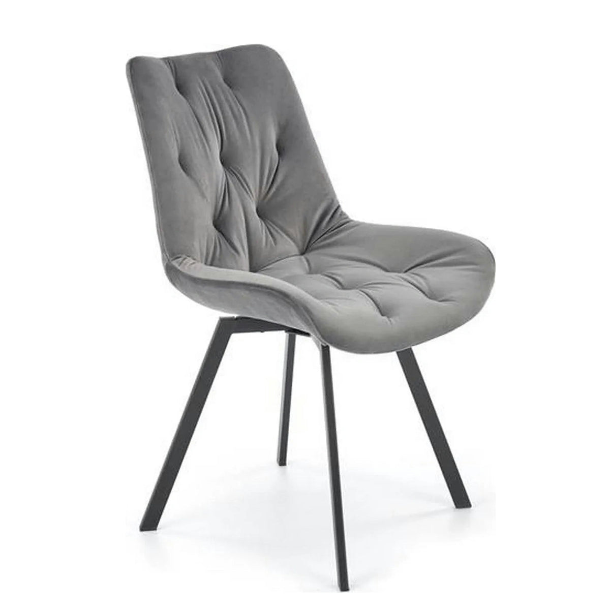Scaun pivotant K519, gri, stofa catifelata/metal, 54x63x86 cm