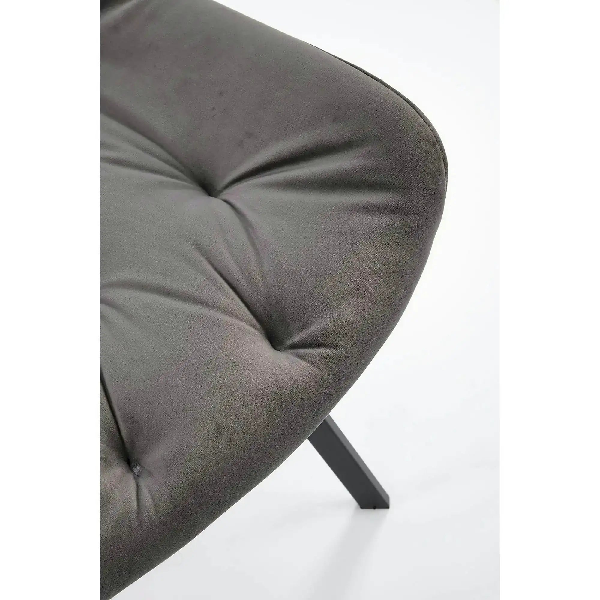 Scaun pivotant K519, gri, stofa catifelata/metal, 54x63x86 cm
