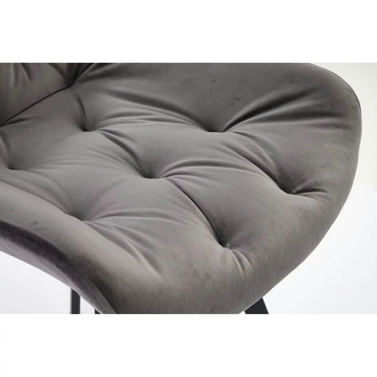Scaun pivotant K519, gri, stofa catifelata/metal, 54x63x86 cm